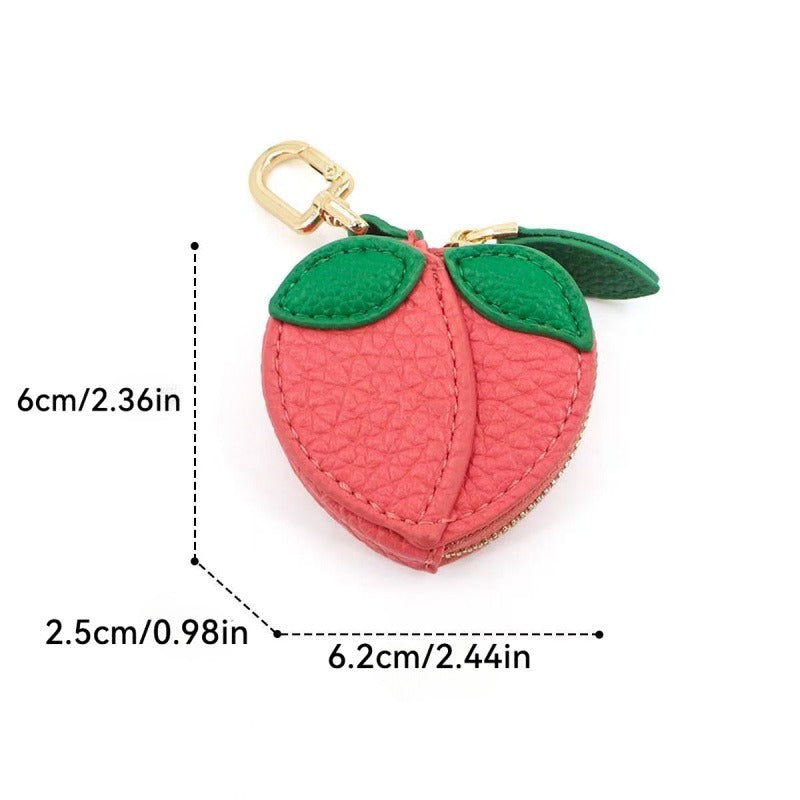 🍉 Adorable Fruit Keychain Coin Purses - PU Leather Mini Bag for Keys & Cash | Chic Gift Idea